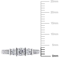 Bague de fiançailles à trois pierres Miabella avec diamants 0,50 ct poids total en or blanc 10 k