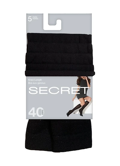 Secret® Bas aux genoux 5pk Uni Taille