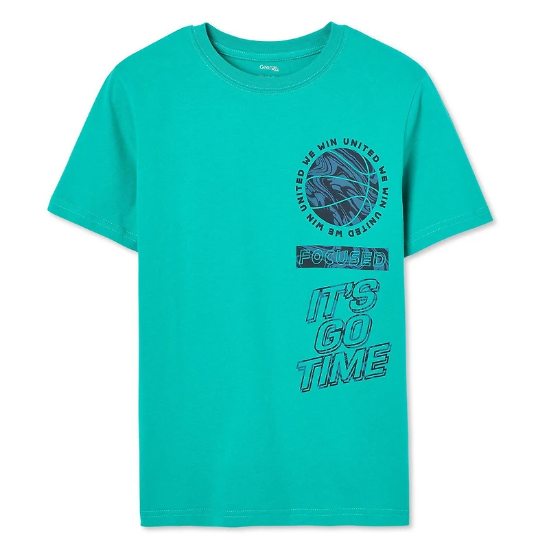 T-shirt sport à manches courtes George pour garçons Tailles TP–TG