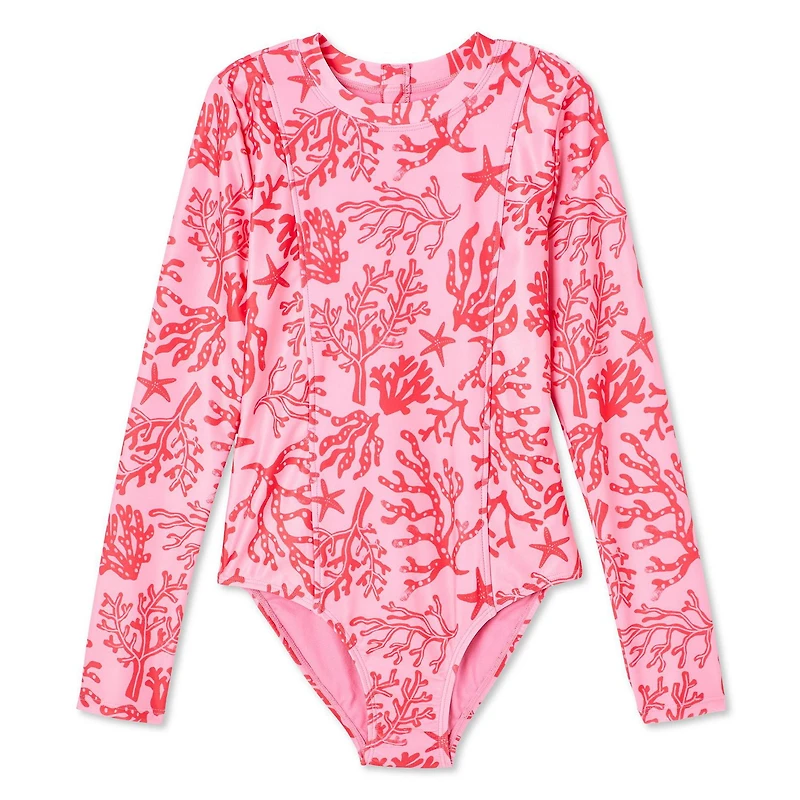 George Girls' Adaptive Rash Guard 1-Piece, Sizes XS-XL