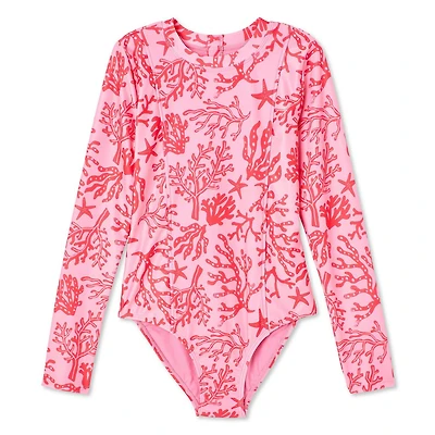George Girls' Adaptive Rash Guard 1-Piece, Sizes XS-XL