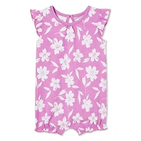 George Baby Girls' Flutter Sleeve Romper