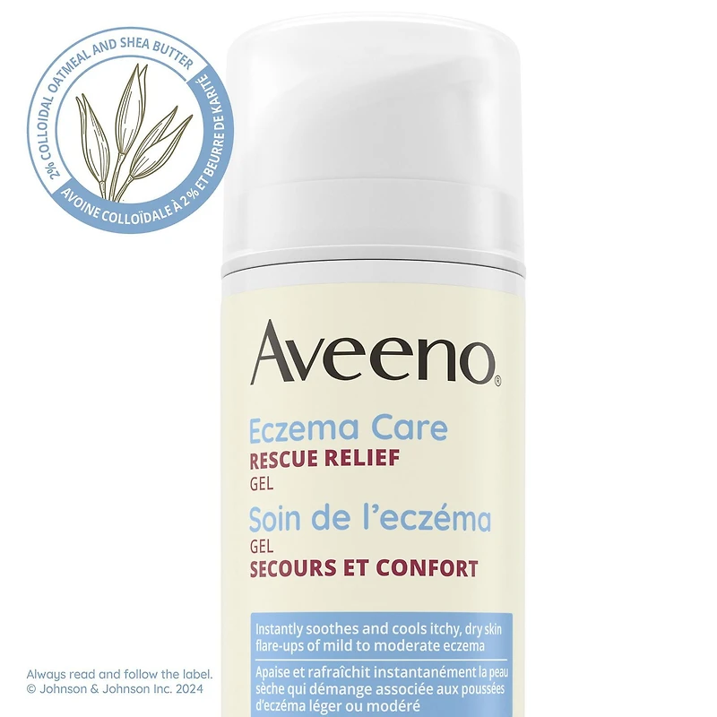 Aveeno Eczema Care Rescue Relief Treatment Gel Cream with Colloidal Oatmeal Skin Protectant, Instantly Soothes & Cools Itchy Dry Skin Flare-Ups, Steroid & Fragrance Free, 150 mL