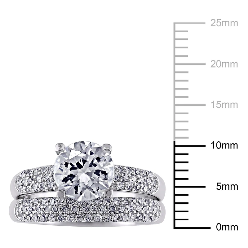 Ensemble nuptial avec zircons cubiques de 4,38 ct PBT en argent sterling de Miabella