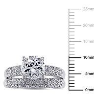 Ensemble nuptial avec zircons cubiques de 4,38 ct PBT en argent sterling de Miabella