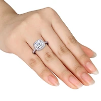 Bague de fiançailles avec zircons cubiques de 5 ct PBT en argent sterling de Miabella