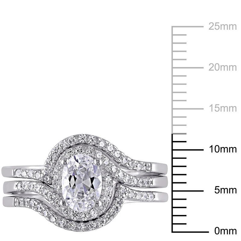 Miabella 1.88 Carat T.G.W. Cubic Zirconia Sterling Silver Bypass Bridal Set