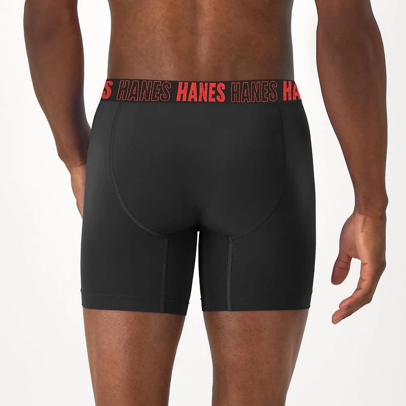 Hanes Men's Performance Tagless Moves™ Trunk Underwear, Pack of 3, Anti-Chafe Assorted, 3-Pack