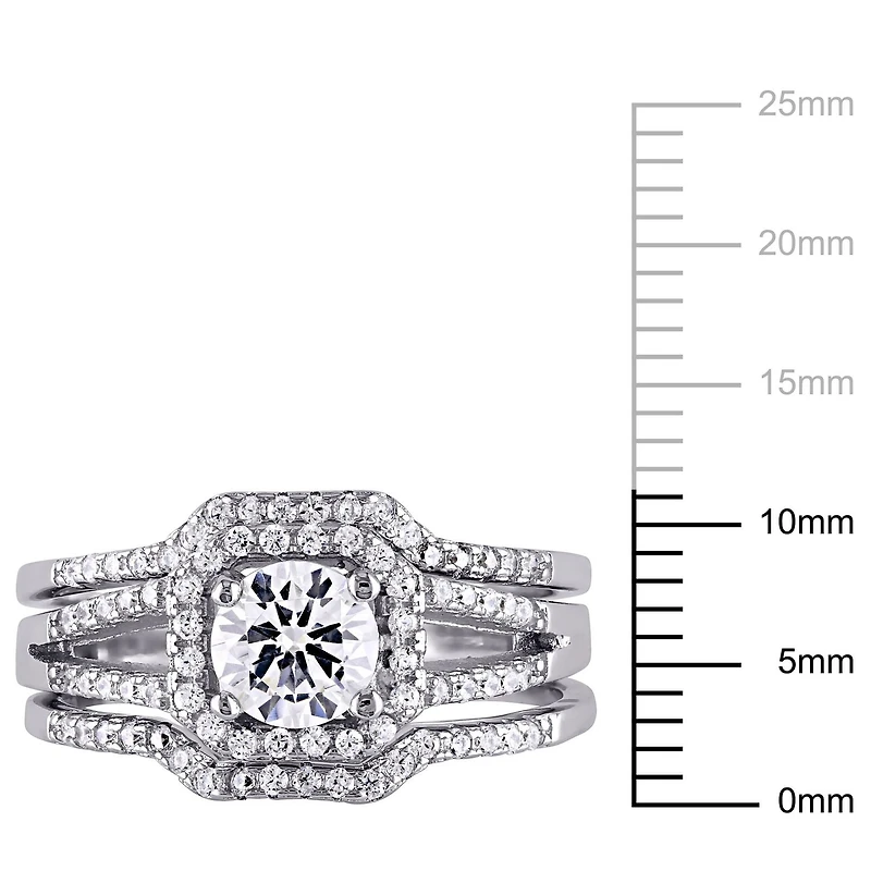 Miabella 2.20 Carat T.G.W. Cubic Zirconia Sterling Silver Bridal Set