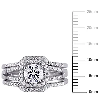 Miabella 2.20 Carat T.G.W. Cubic Zirconia Sterling Silver Bridal Set