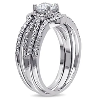 Miabella 2.50  Carat T.G.W. Cubic Zirconia Sterling Silver Bridal Set