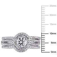Miabella 2.50  Carat T.G.W. Cubic Zirconia Sterling Silver Bridal Set