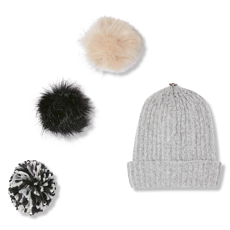 Ensemble de tuque avec trois pompons George pour femmes