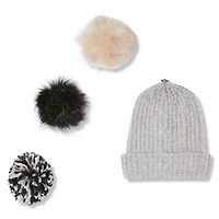 Ensemble de tuque avec trois pompons George pour femmes