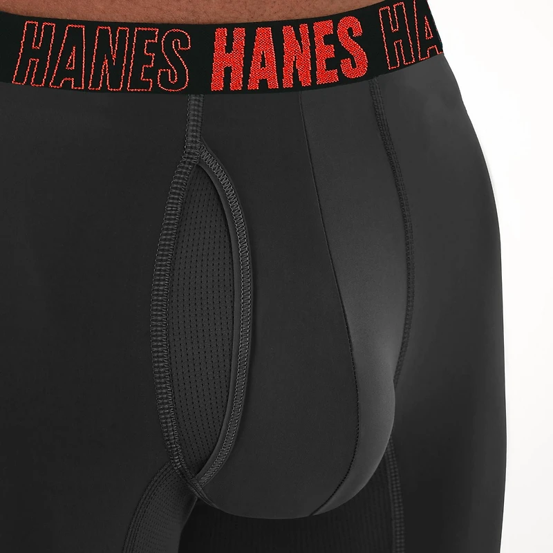 Hanes Men's Performance Tagless Moves™ Trunk Underwear, Pack of 3, Anti-Chafe Assorted, 3-Pack