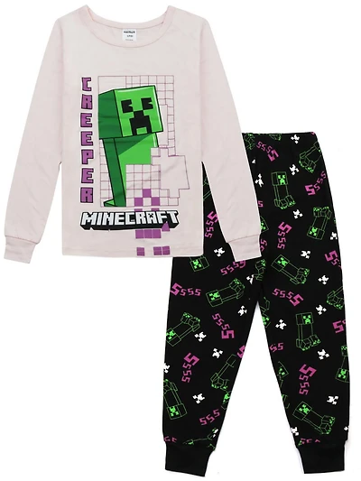 Minecraft Two-Piece Pajama Set for Girls