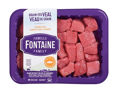 Viande de veau de grain à ragoût Famille Fontaine, 400 à 460 g, 0.40 - 0.46 KG
