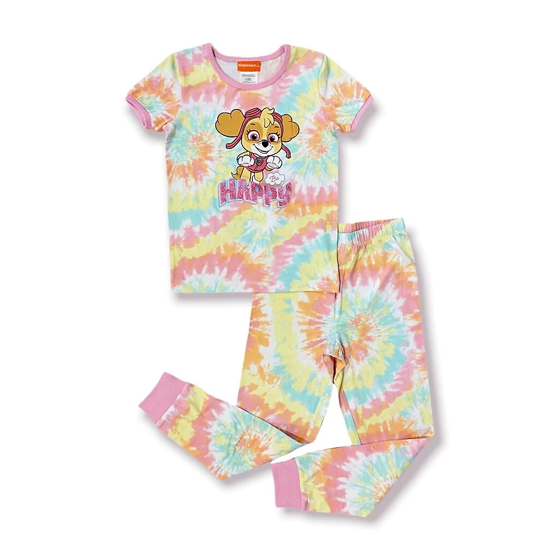 Paw Patrol 2 piece printed pyjama set for girls. Set Includes short sleeve T-Shirt and long pants