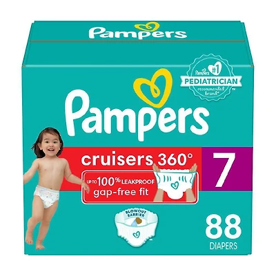 Couches à enfiler Pampers Cruisers jusqu’à 100 % sans fuites à l’épreuve des bébés, taille 7 ( et plus [41 lb et plus])