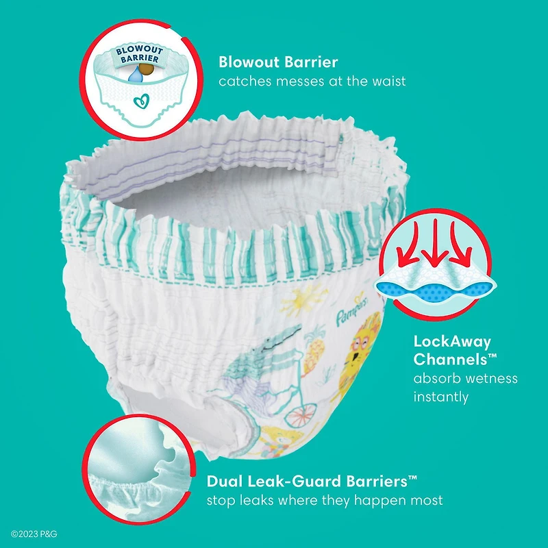 Couches à enfiler Pampers Cruisers jusqu’à 100 % sans fuites à l’épreuve des bébés, taille 7 ( et plus [41 lb et plus])