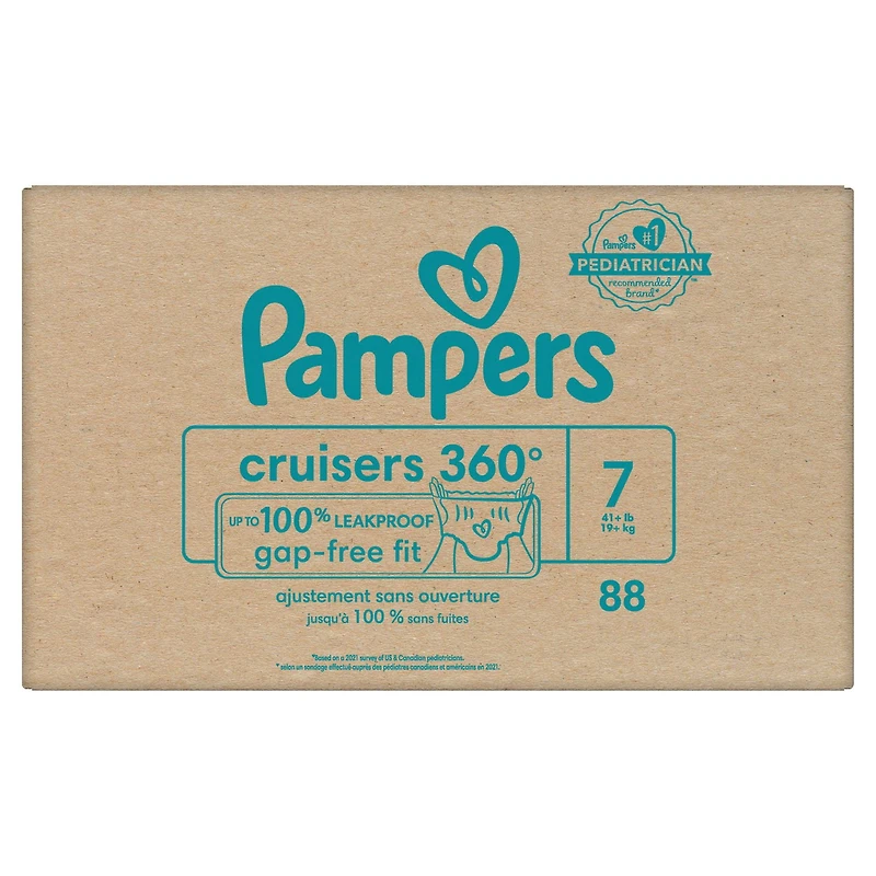 Couches à enfiler Pampers Cruisers jusqu’à 100 % sans fuites à l’épreuve des bébés, taille 7 ( et plus [41 lb et plus])