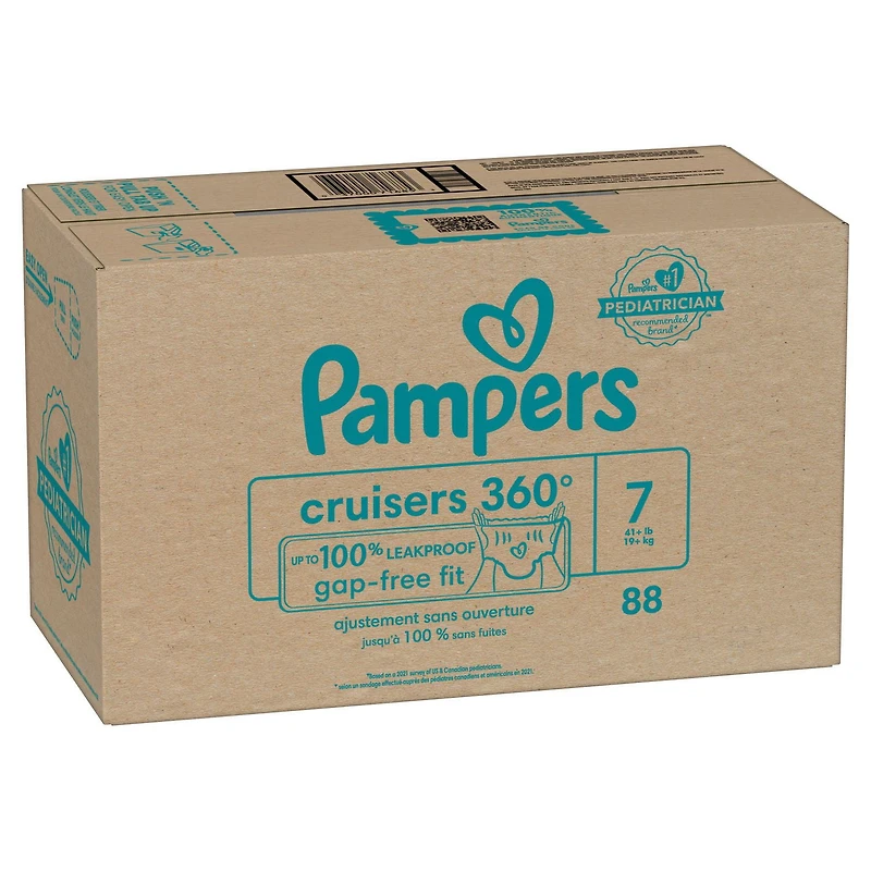 Couches à enfiler Pampers Cruisers jusqu’à 100 % sans fuites à l’épreuve des bébés, taille 7 ( et plus [41 lb et plus])
