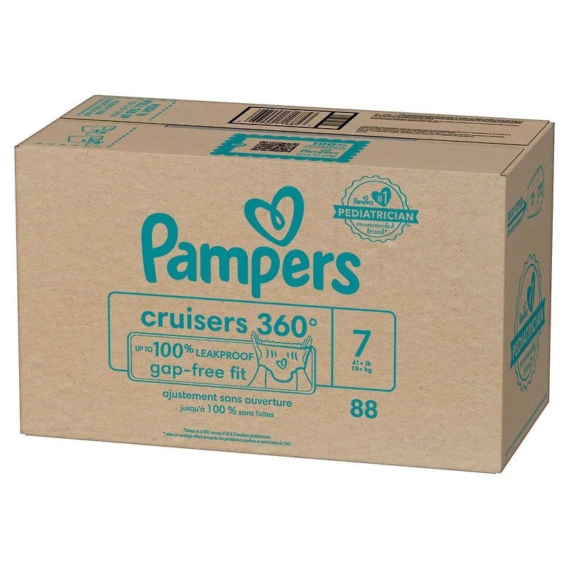 Couches à enfiler Pampers Cruisers jusqu’à 100 % sans fuites à l’épreuve des bébés, taille 7 ( et plus [41 lb et plus])