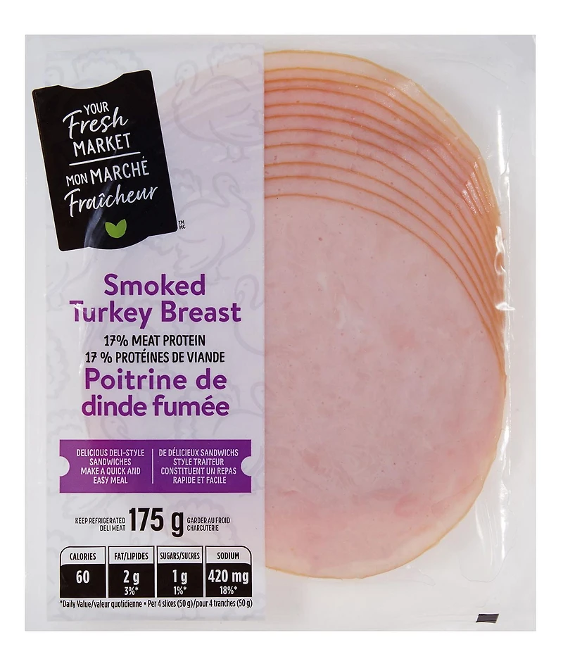 Poitrine de dinde fumée Mon marché fraîcheur 175g