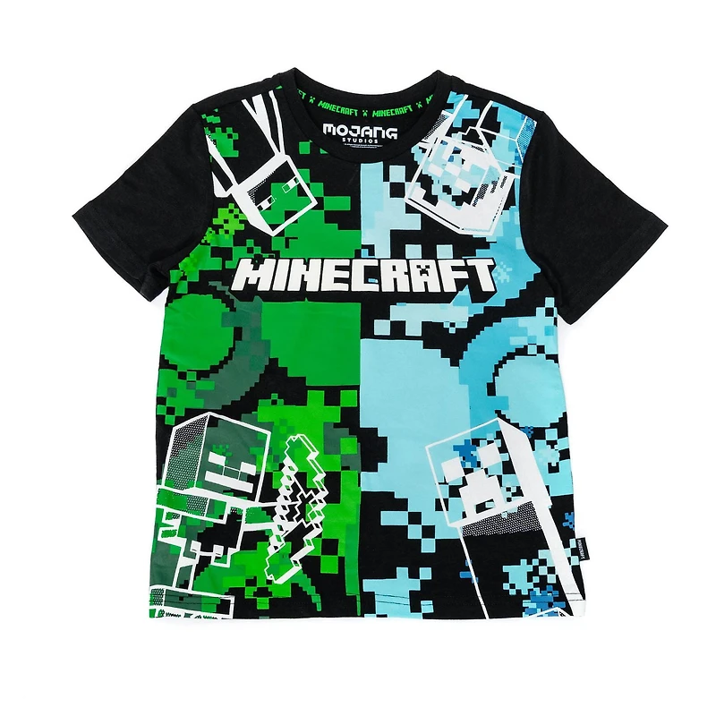 Boys Minecraft Four Enemies Short Sleeve T-Shirt