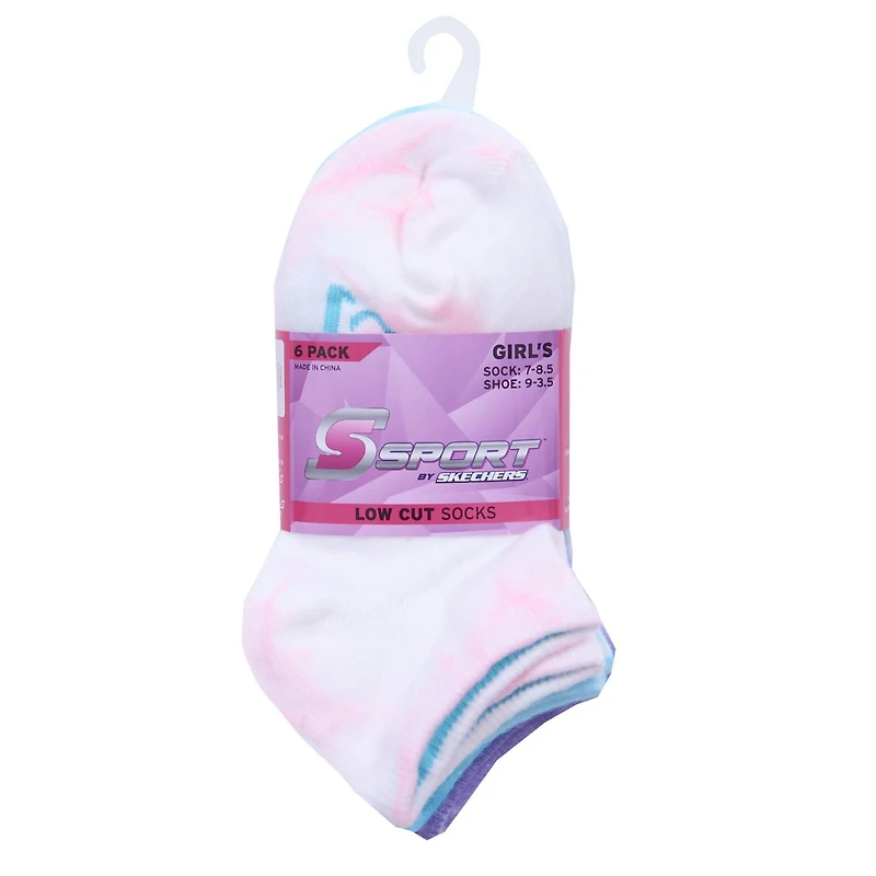 S Sport Designed by Skechers Girls 6PK Low Cut Socks