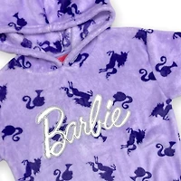 Barbie Chandail à capuchon écourté en peluche à manche longue pour fille