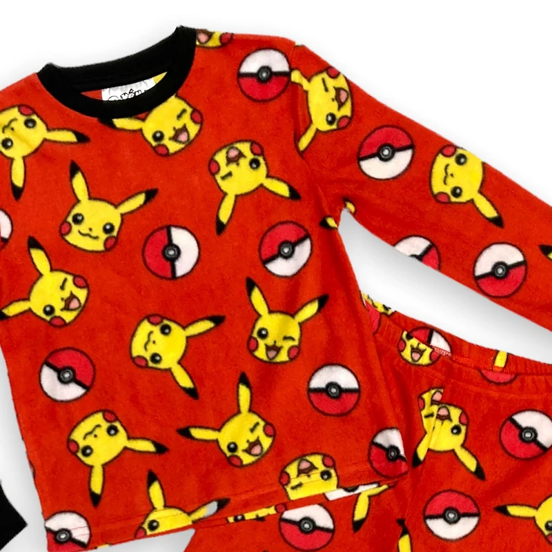 Pokemon Boy's 2-Piece Long Sleeve Pajama Set with elastic waist band