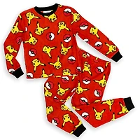 Pokemon Boy's 2-Piece Long Sleeve Pajama Set with elastic waist band