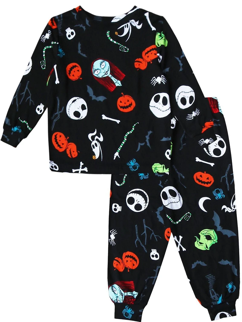 Nightmare Before Christmas Knit Sleep 2 Piece PJ Set - Adults - Ladies, Sizes : 0-3M, 3-6M, 6-12M, 12-18M, 18-24M, 2T, 3T, 4T, 5T, S, M, L, XL, 1X, 2X, 3X, XS(4-5), S(6), M(7/8), L(10/12), S, M, L, XL