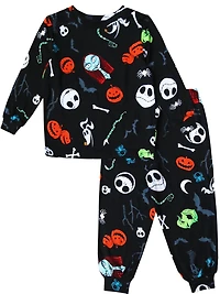 Nightmare Before Christmas Knit Sleep 2 Piece PJ Set - Adults - Ladies, Sizes : 0-3M, 3-6M, 6-12M, 12-18M, 18-24M, 2T, 3T, 4T, 5T, S, M, L, XL, 1X, 2X, 3X, XS(4-5), S(6), M(7/8), L(10/12), S, M, L, XL