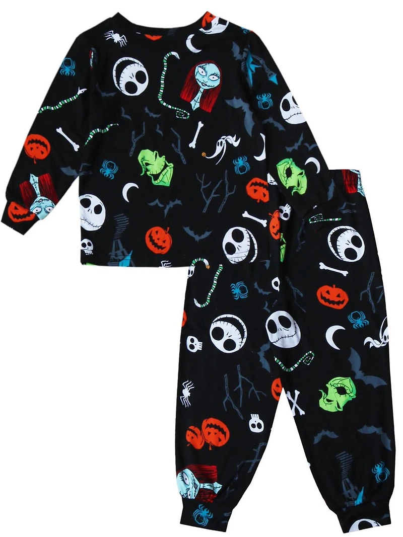 Nightmare Before Christmas Knit Sleep 2 Piece PJ Set - Adults - Ladies, Sizes : 0-3M, 3-6M, 6-12M, 12-18M, 18-24M, 2T, 3T, 4T, 5T, S, M, L, XL, 1X, 2X, 3X, XS(4-5), S(6), M(7/8), L(10/12), S, M, L, XL