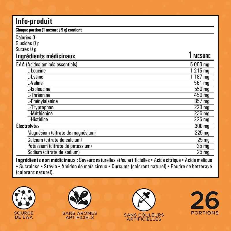 Revolution Nutrition Pure EAA Candy Peach, Amino acid formula enhanced with electrolytes