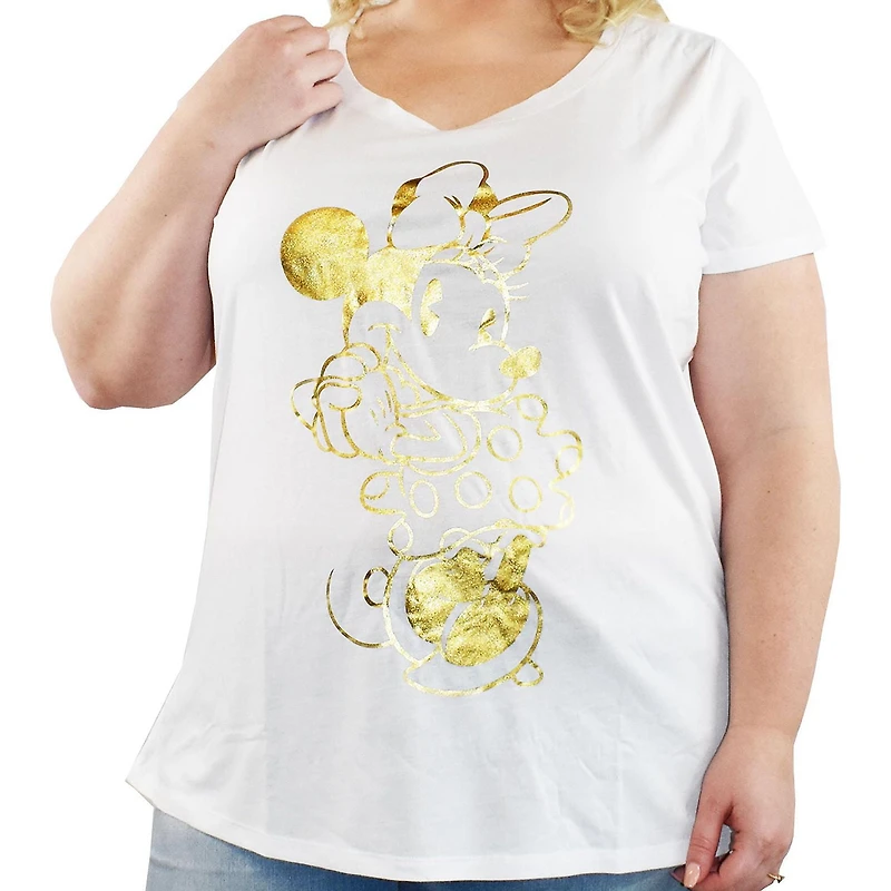 Ladies Plus Disney Sweet Face Minnie Scoop Tee