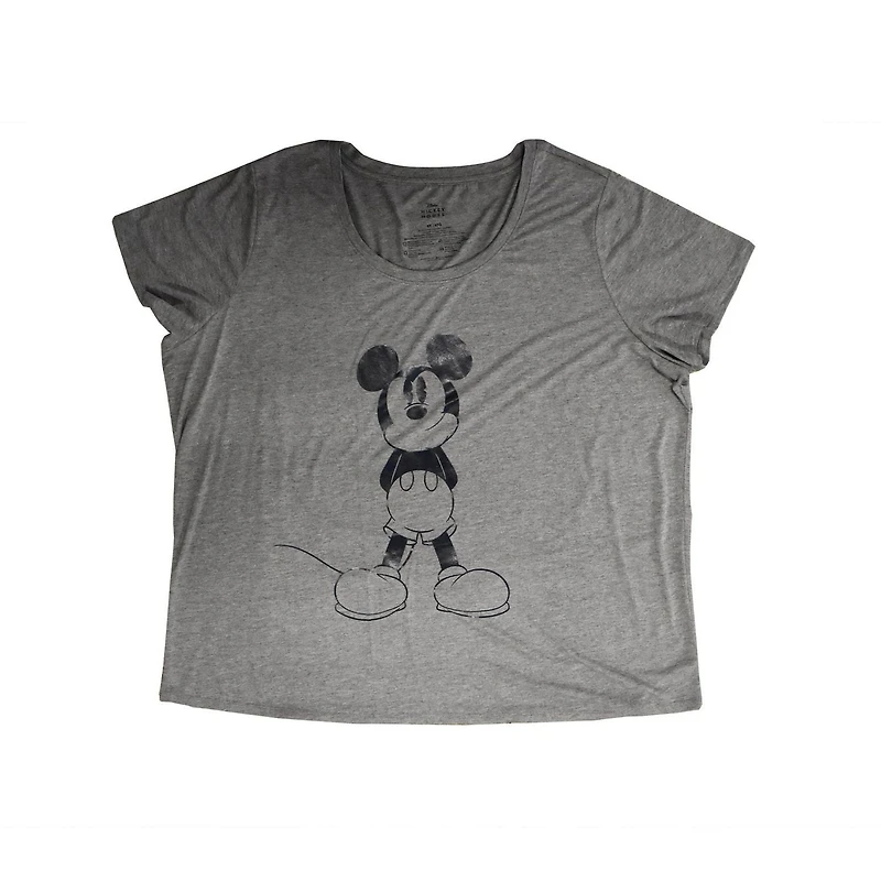 T-shirt échancré Disney Mickey Hands Behind pour femme