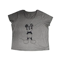 T-shirt échancré Disney Mickey Hands Behind pour femme