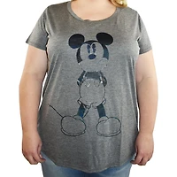 T-shirt échancré Disney Mickey Hands Behind pour femme