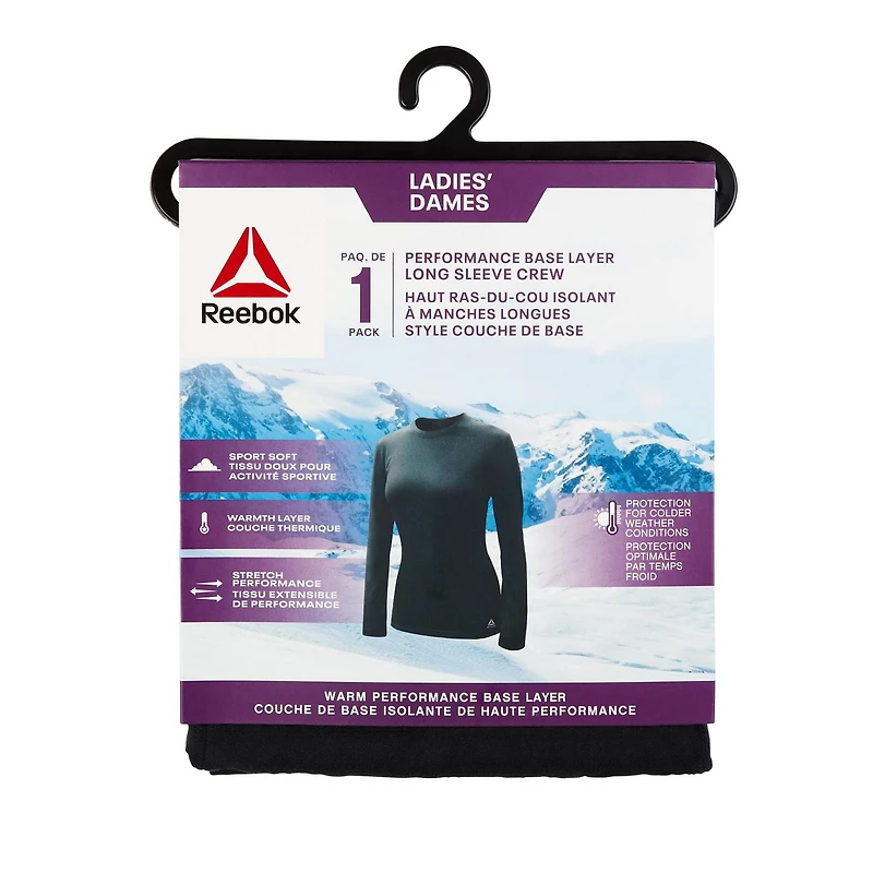 Reebok Ladies' 1 Pack Performance Base Layer Long Sleeve Crew