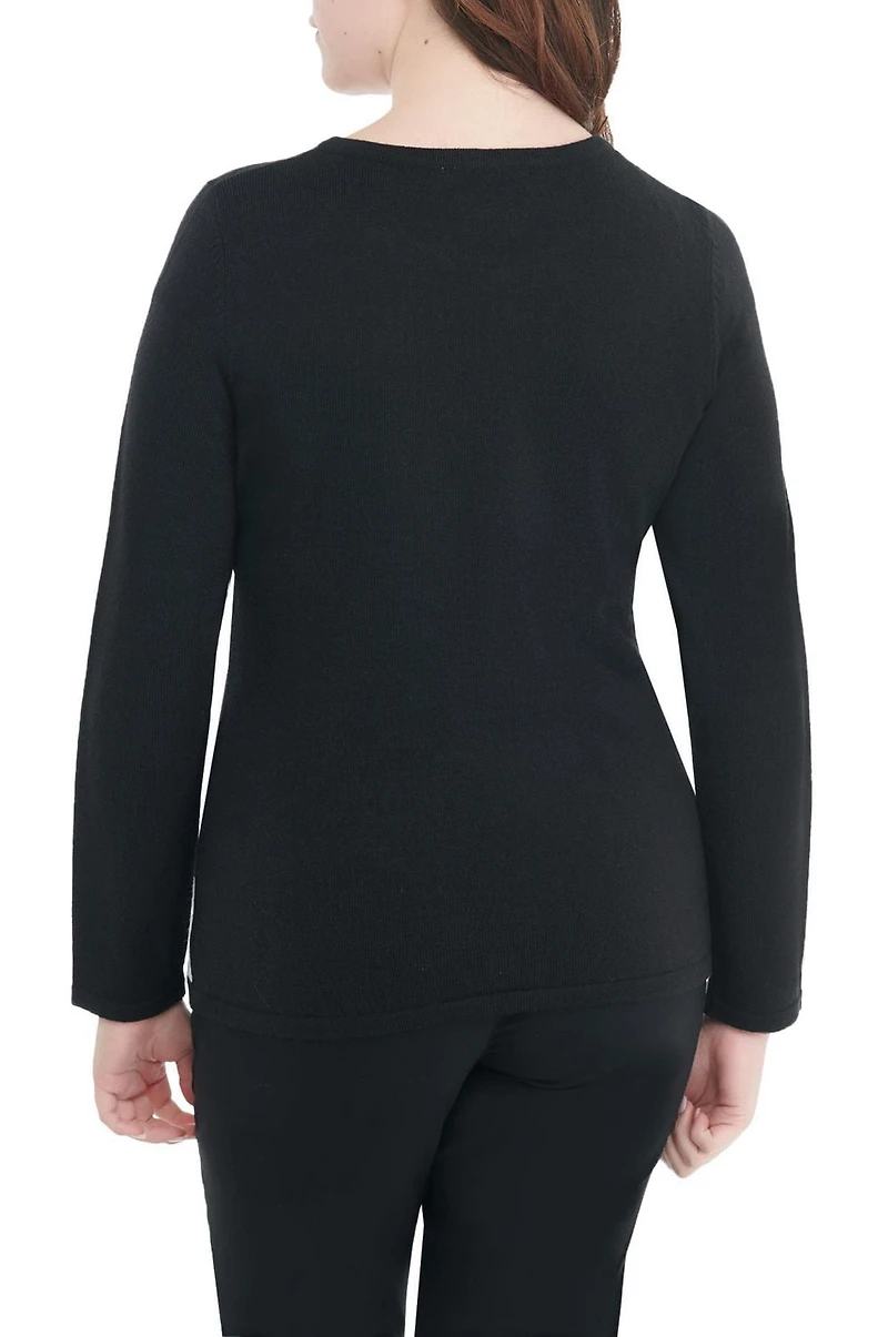 Alia Women's long Sleeve Scoop Neck Pullover Sweater