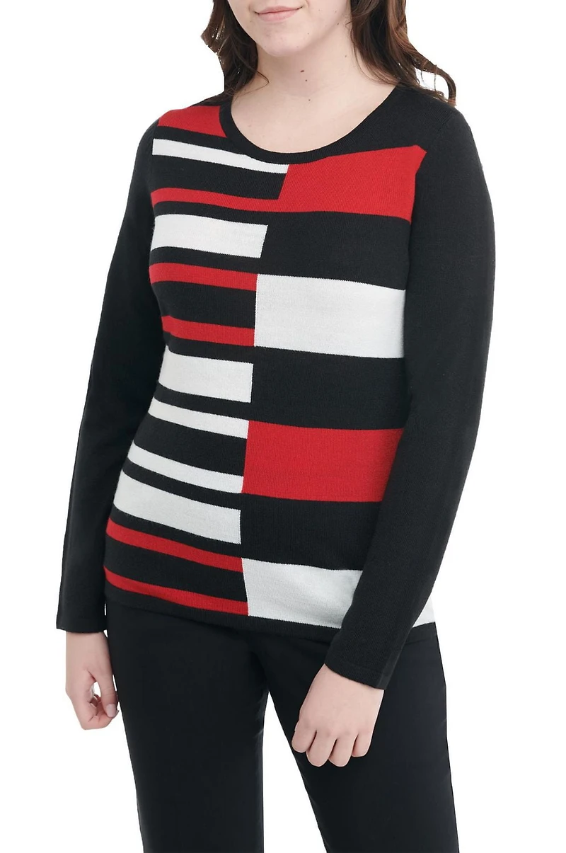 Alia Women's long Sleeve Scoop Neck Pullover Sweater