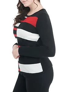 Alia Women's long Sleeve Scoop Neck Pullover Sweater