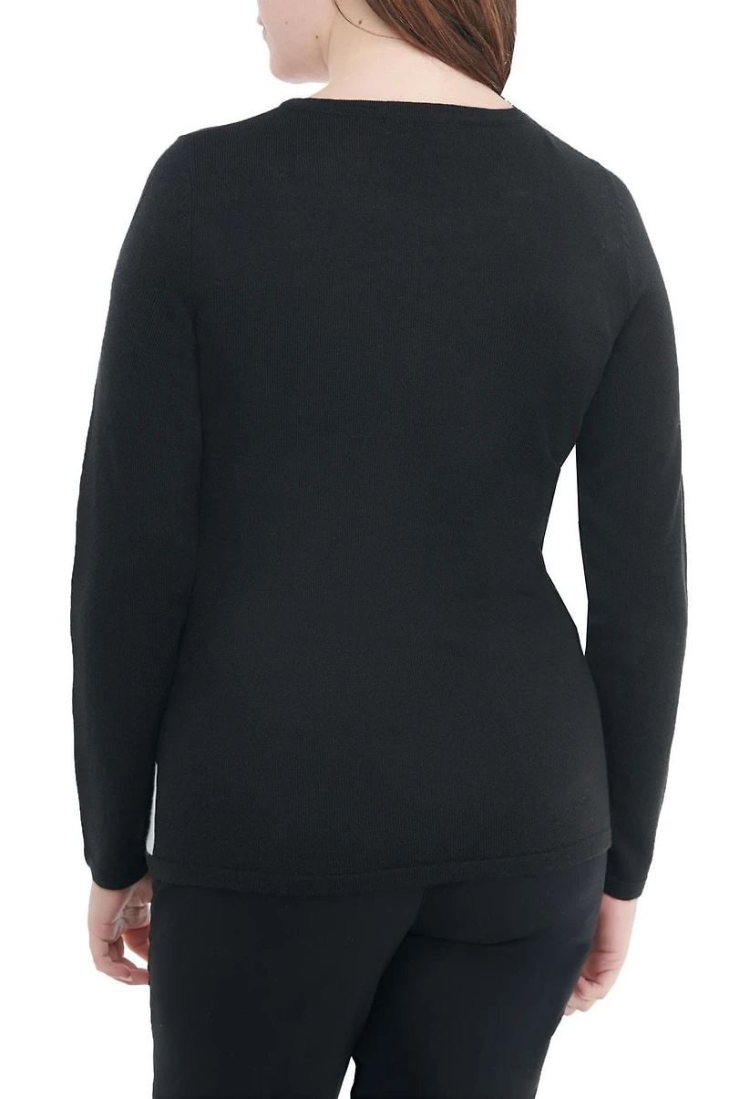 Alia Women's long Sleeve Scoop Neck Pullover Sweater