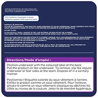 Sous-vêtements pour l'incontinence pour la nuit Equate, Grand