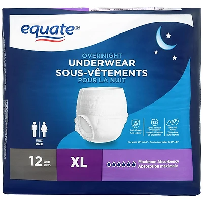 Equate Overnight Incontinence Underwear, Extra Large
