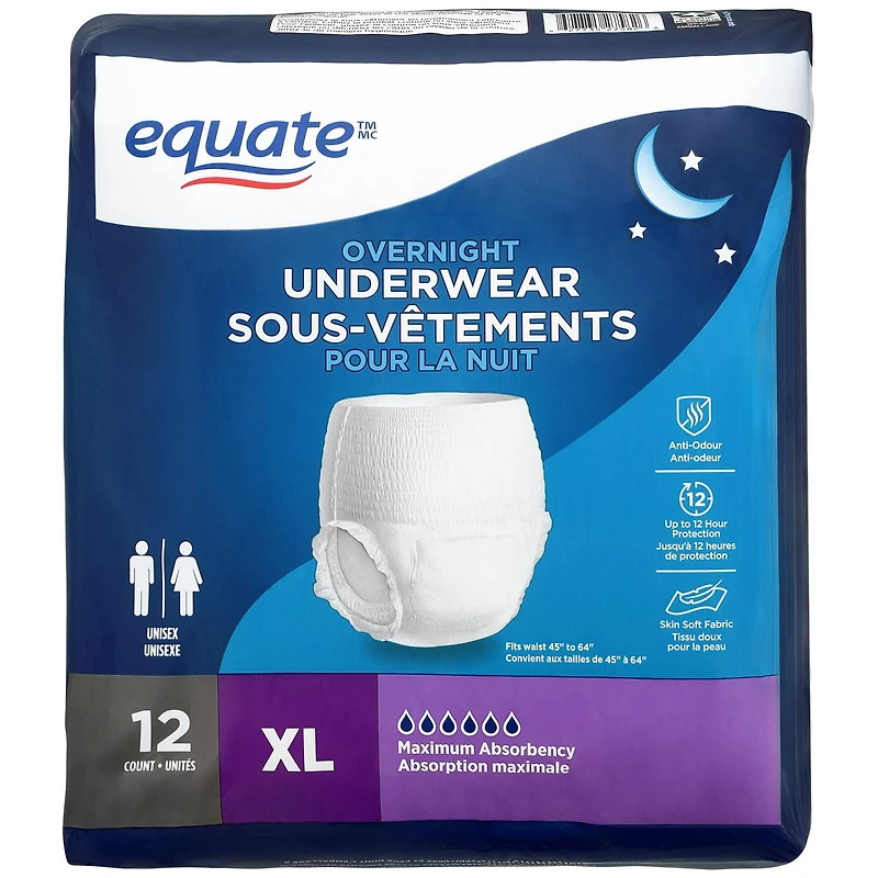 Equate Overnight Incontinence Underwear, Extra Large