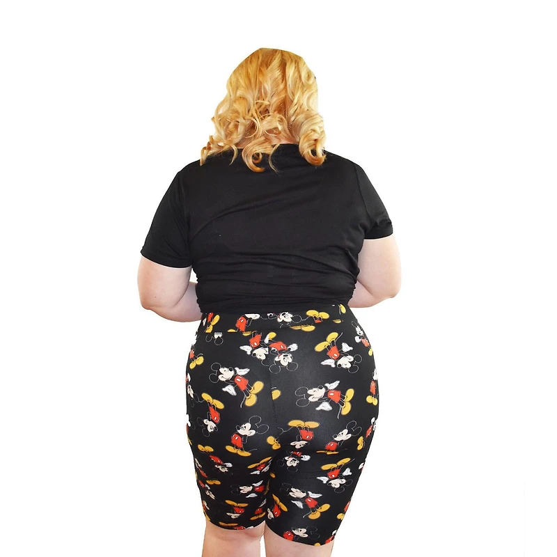 Ladies Plus Disney Mickey Stand Toss Biker Shorts